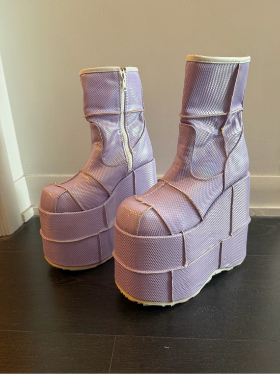 Demonia Shoes - Demonia Stack 201 Lavender Hologram